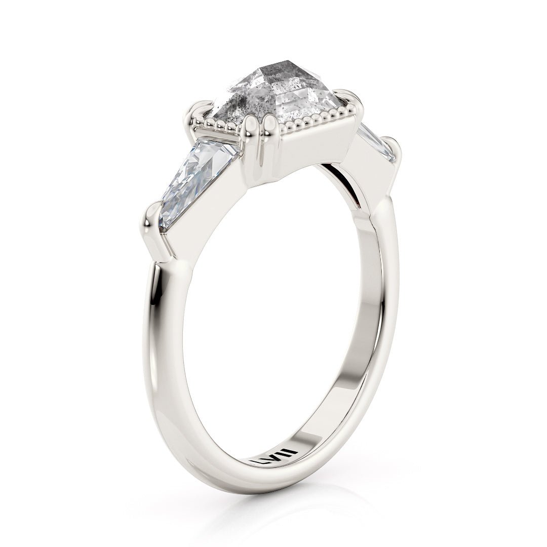 Whimsical Whispers: Vintage Salt and Pepper Diamond Engagement Rings | Ethical Artistry, Unique Charm - The Ivy RingEngagement RingLVII Fine Jewelry