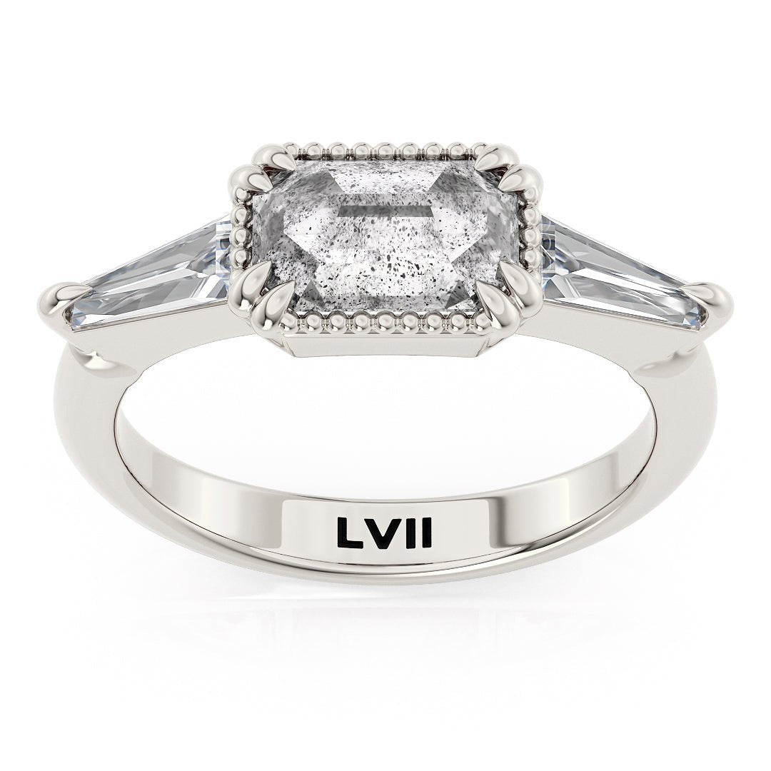 Whimsical Whispers: Vintage Salt and Pepper Diamond Engagement Rings | Ethical Artistry, Unique Charm - The Ivy RingEngagement RingLVII Fine Jewelry