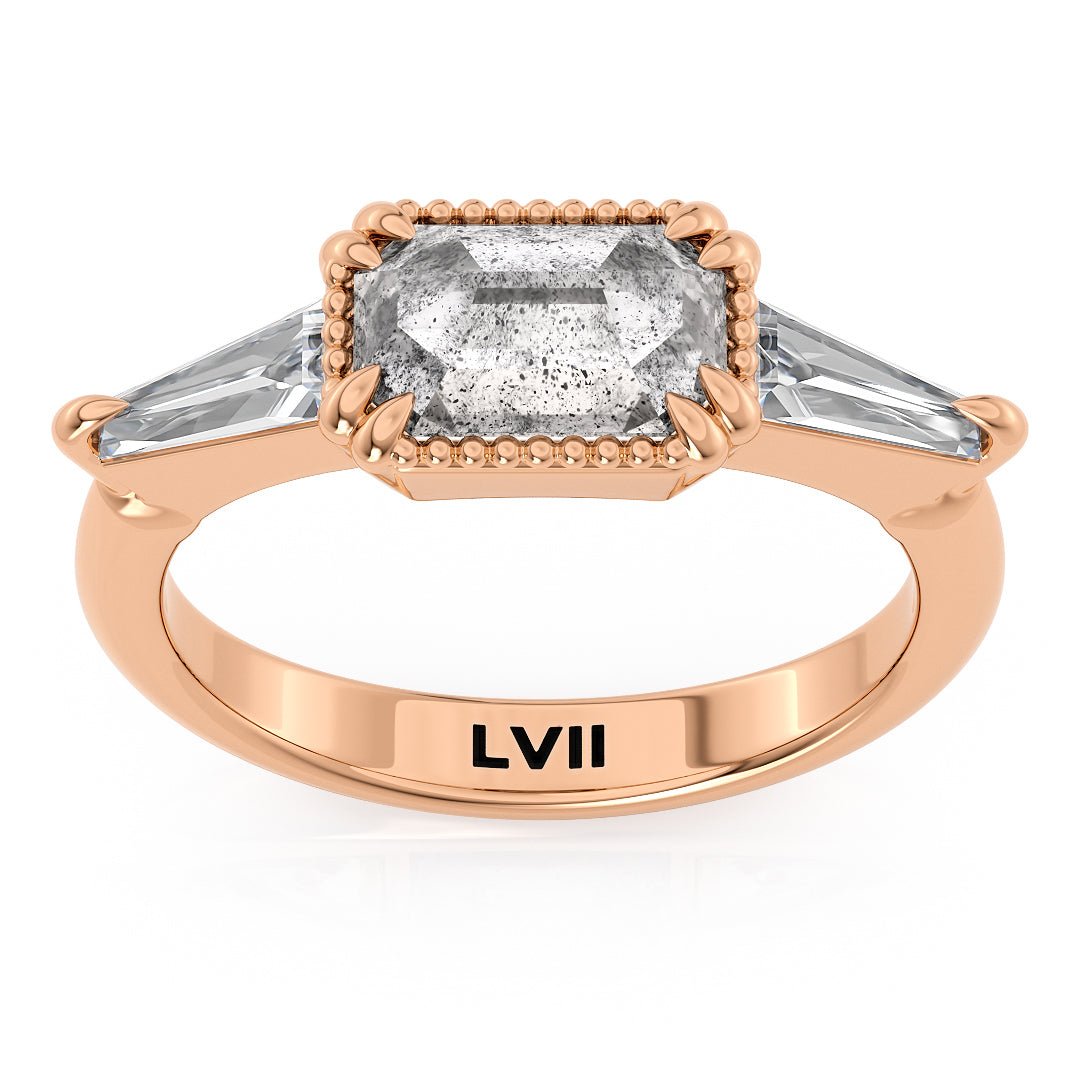 Whimsical Whispers: Vintage Salt and Pepper Diamond Engagement Rings | Ethical Artistry, Unique Charm - The Ivy RingEngagement RingLVII Fine Jewelry