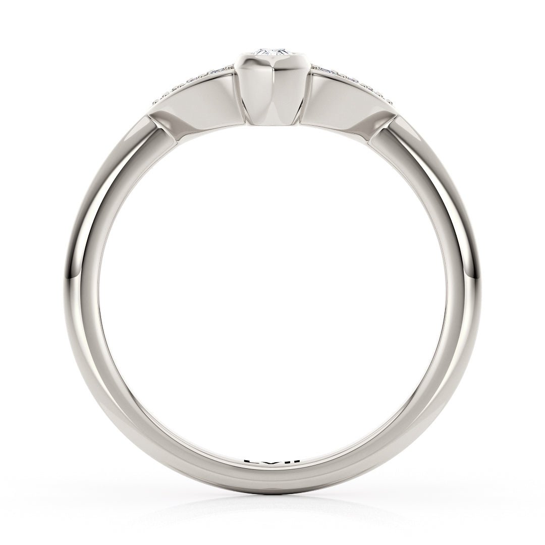 Art Deco Wedding Ring with Lab - Grown Diamonds - The Valencia Wedding BandWedding BandLVII Fine Jewelry