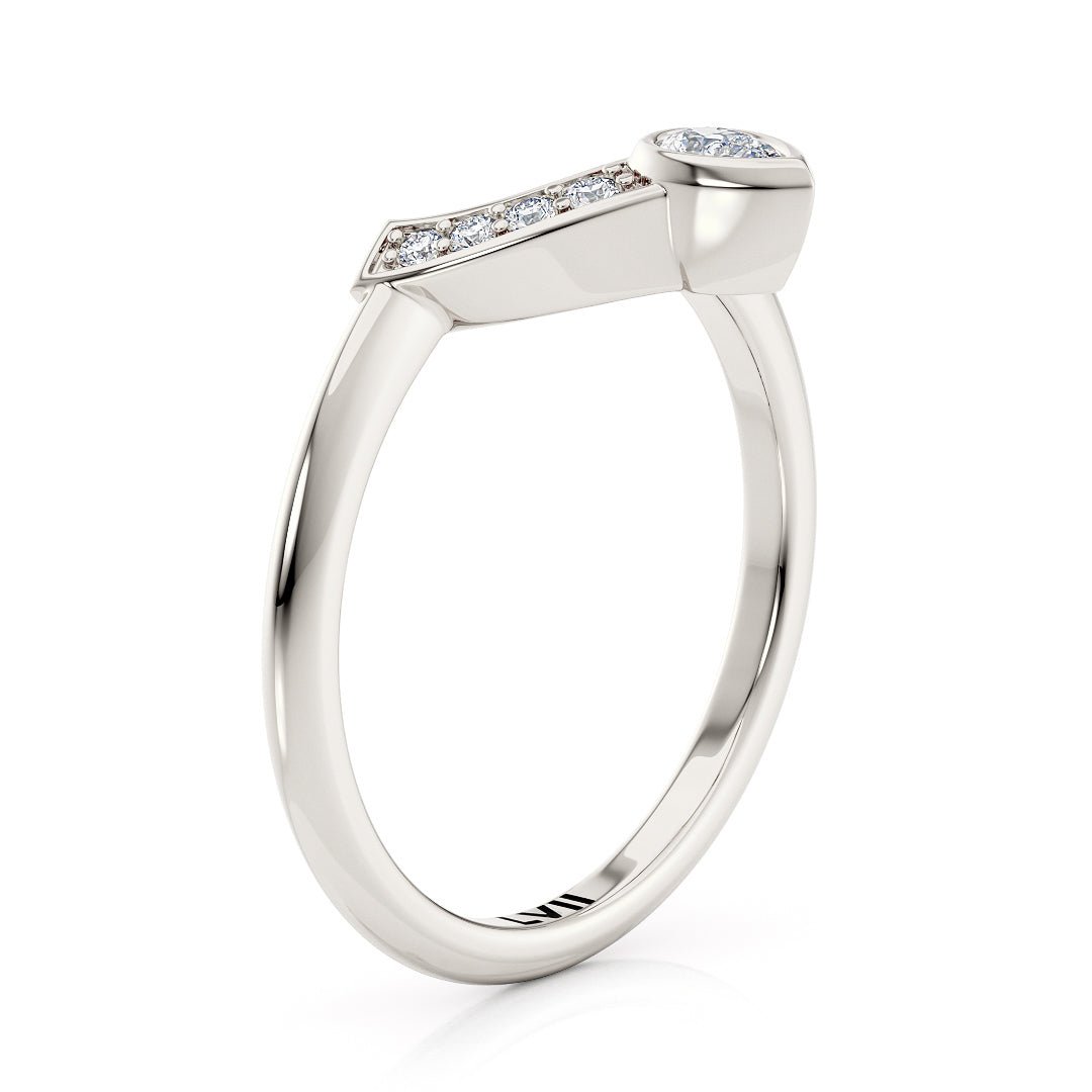 Art Deco Wedding Ring with Lab - Grown Diamonds - The Valencia Wedding BandWedding BandLVII Fine Jewelry