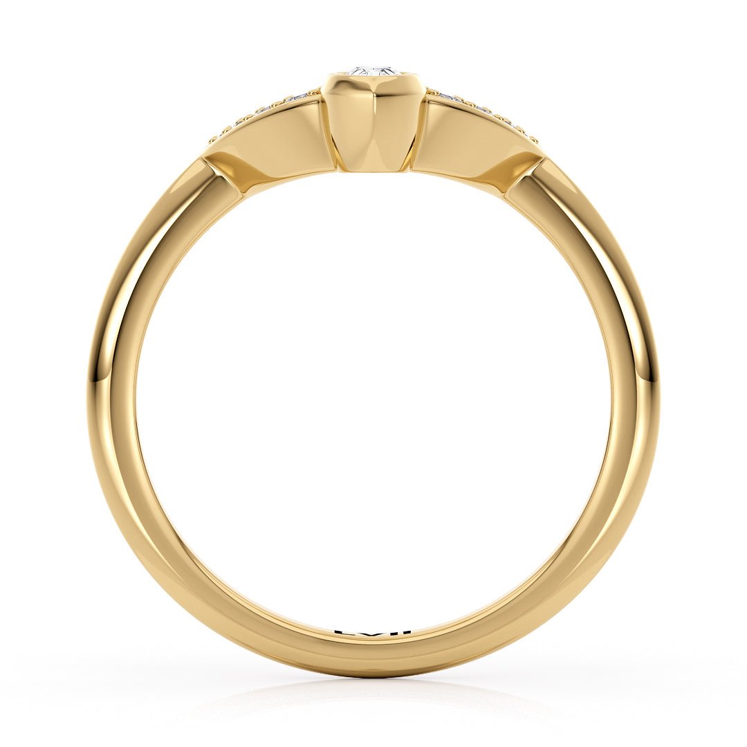 Art Deco Wedding Ring with Lab - Grown Diamonds - The Valencia Wedding BandWedding BandLVII Fine Jewelry