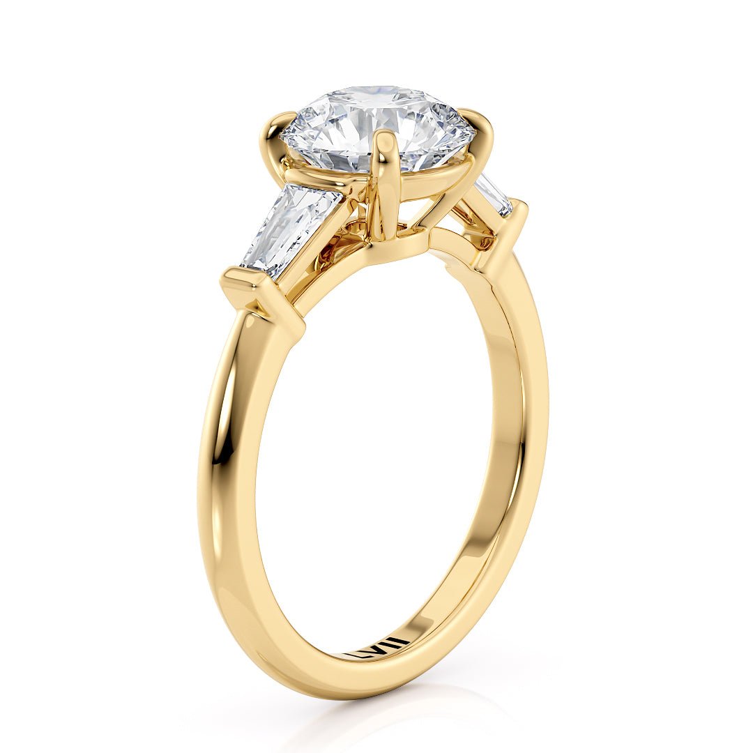 Baguette Side Stone Lab Diamond Engagement Ring - The Gatsby RingLVII Fine Jewelry