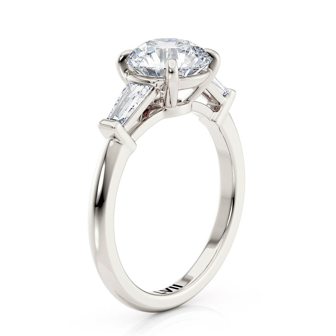 Baguette Side Stone Lab Diamond Engagement Ring - The Gatsby RingLVII Fine Jewelry