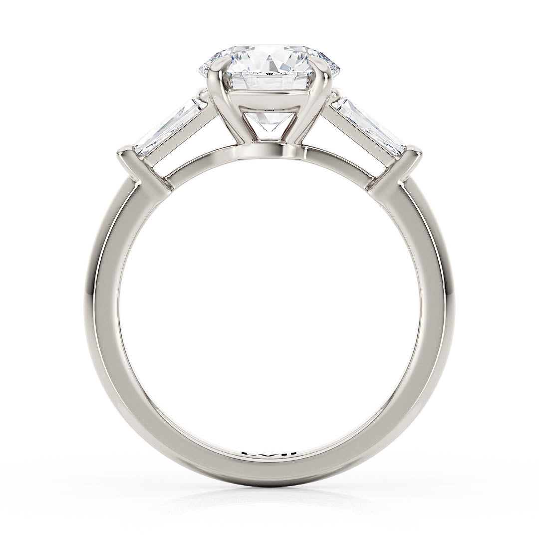 Baguette Side Stone Lab Diamond Engagement Ring - The Gatsby RingLVII Fine Jewelry