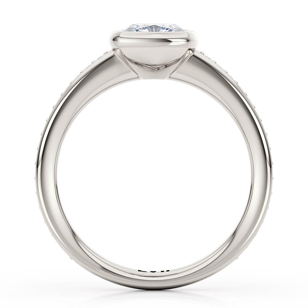 Bezel Set Cushion Cut Engagement Ring - The Vivienne RingLVII Fine Jewelry