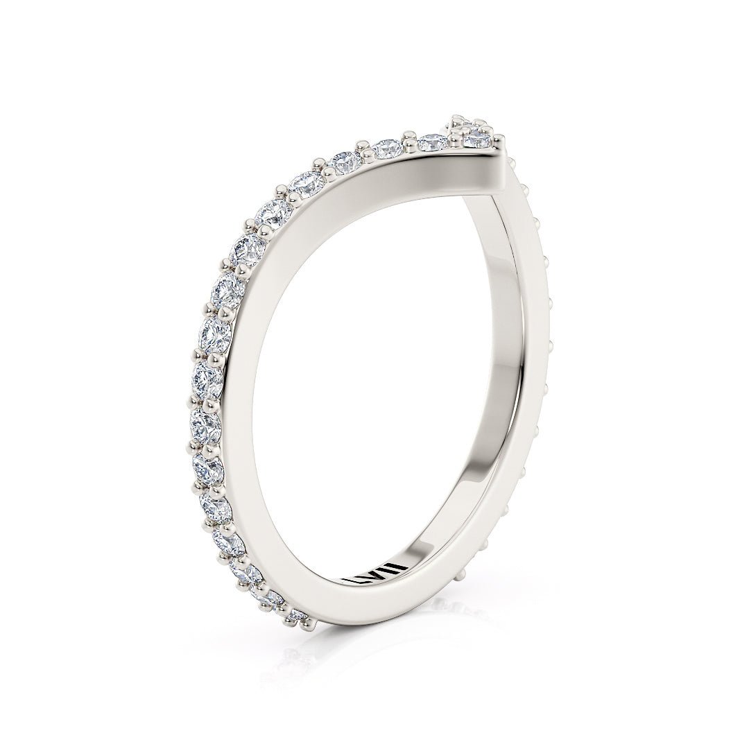 Chevron Style Wedding Bands with Lab - Grown Diamonds - The Melbourne Wedding BandWedding BandLVII Fine Jewelry