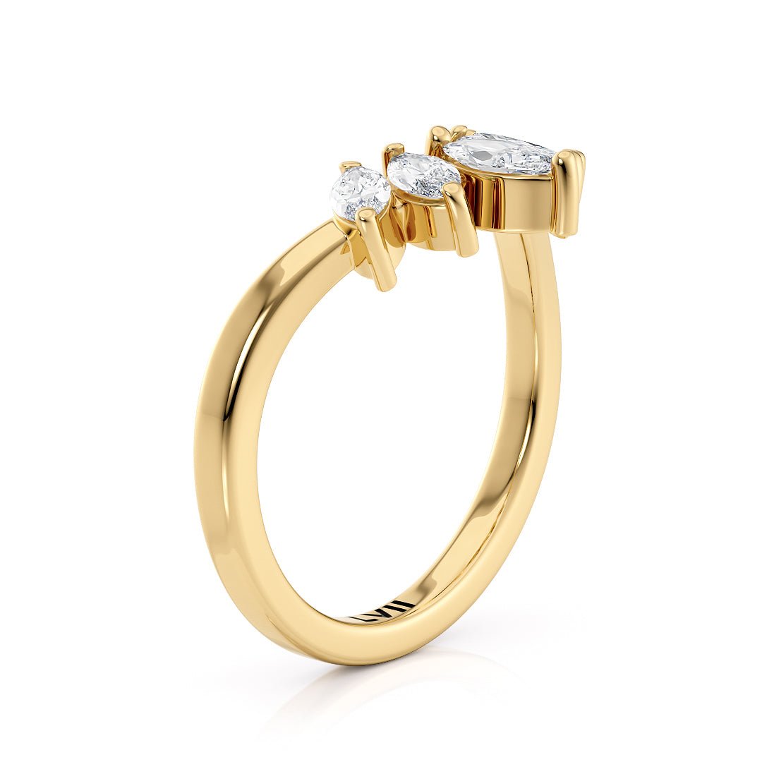 Contoured Marquise Lab - Grown Diamond Rings - The Florence Wedding BandWedding BandLVII Fine Jewelry