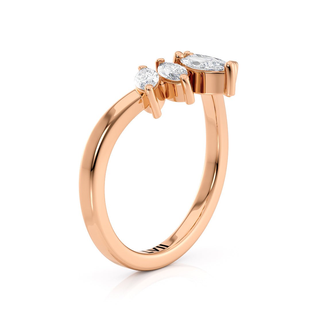 Contoured Marquise Lab - Grown Diamond Rings - The Florence Wedding BandWedding BandLVII Fine Jewelry