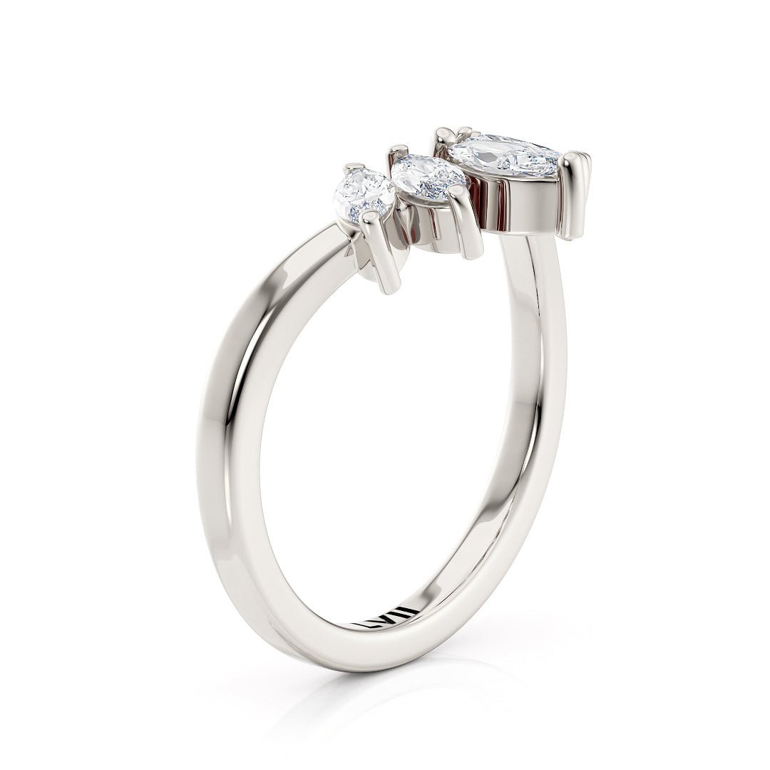 Contoured Marquise Lab - Grown Diamond Rings - The Florence Wedding BandWedding BandLVII Fine Jewelry