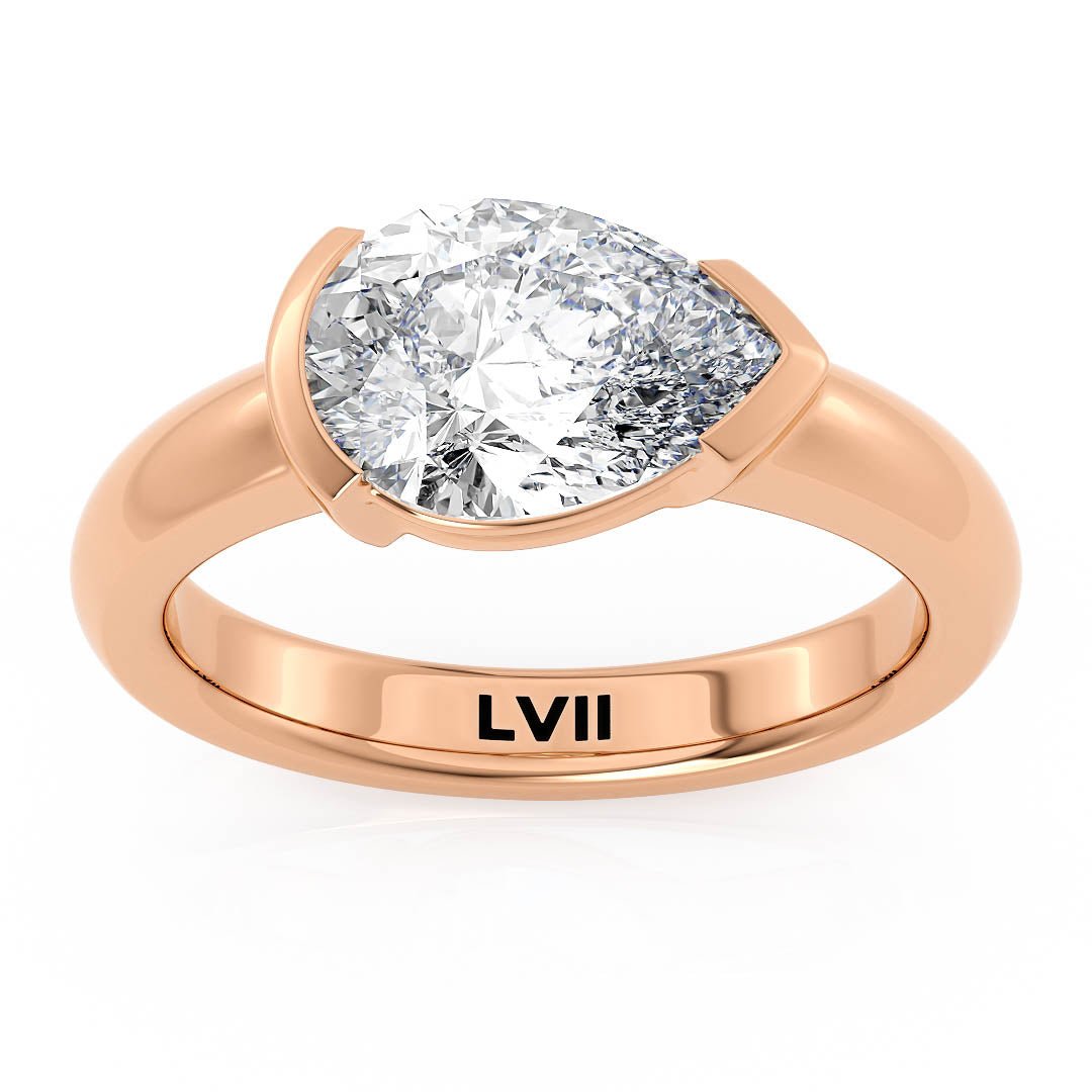 East West Pear Shape Engagement Ring - The Emilia RingLVII Fine Jewelry