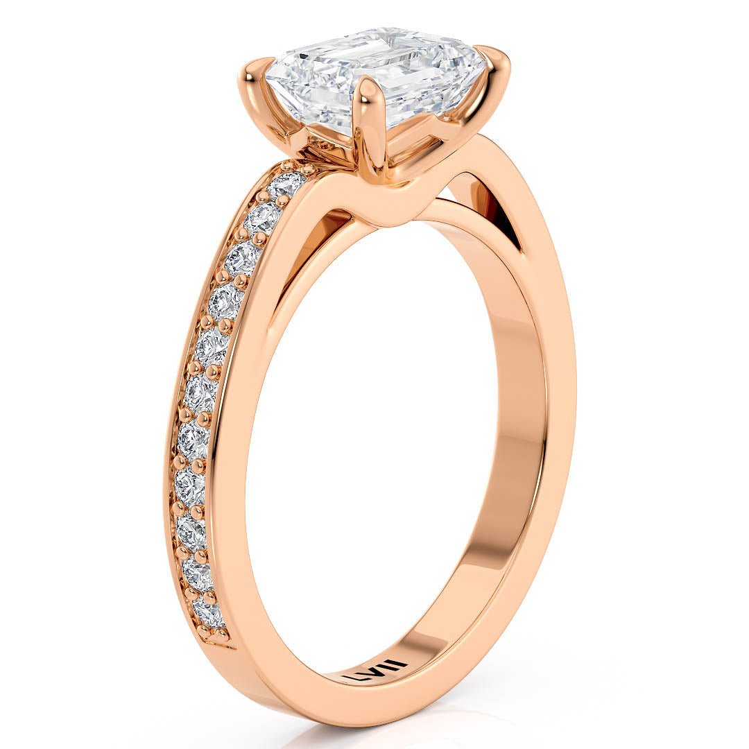 Emerald Cut Engagement Rings Lab Grown Diamond Rings - The Anneliese RingEngagement RingLVII Fine Jewelry
