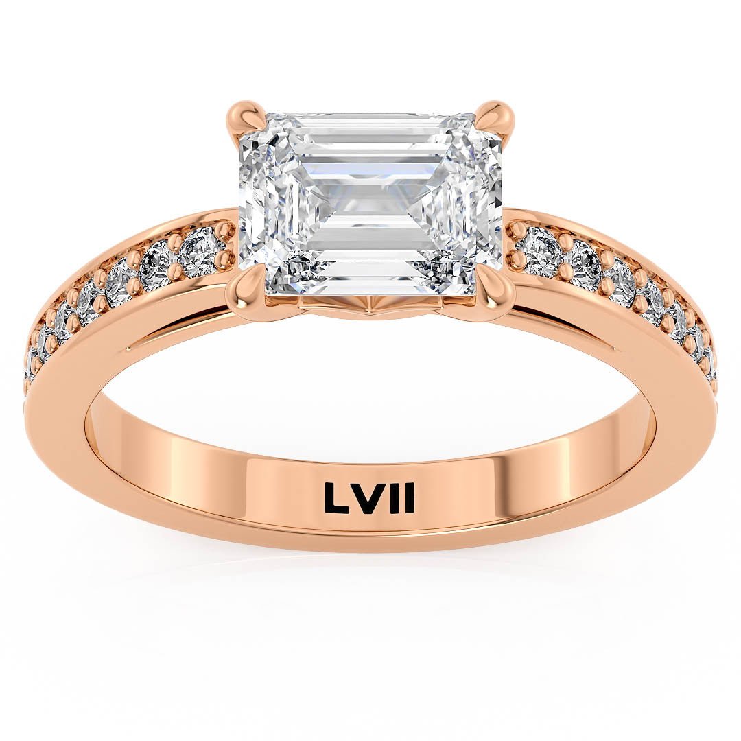 Emerald Cut Engagement Rings Lab Grown Diamond Rings - The Anneliese RingEngagement RingLVII Fine Jewelry
