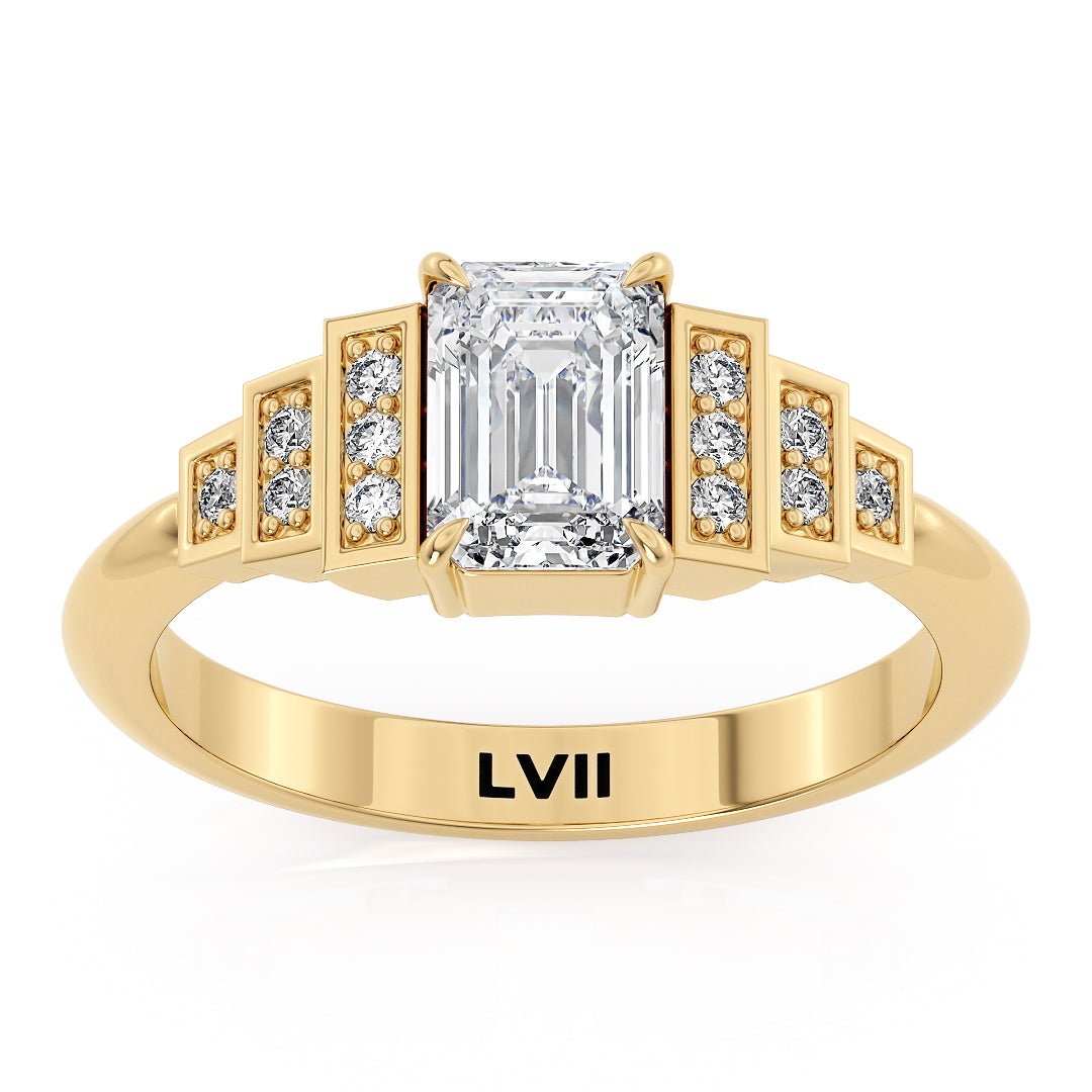 Emerald Cut Engagement Rings | Top Craftsmanship, Deco Charm - The Clarice RingEngagement RingLVII Fine Jewelry