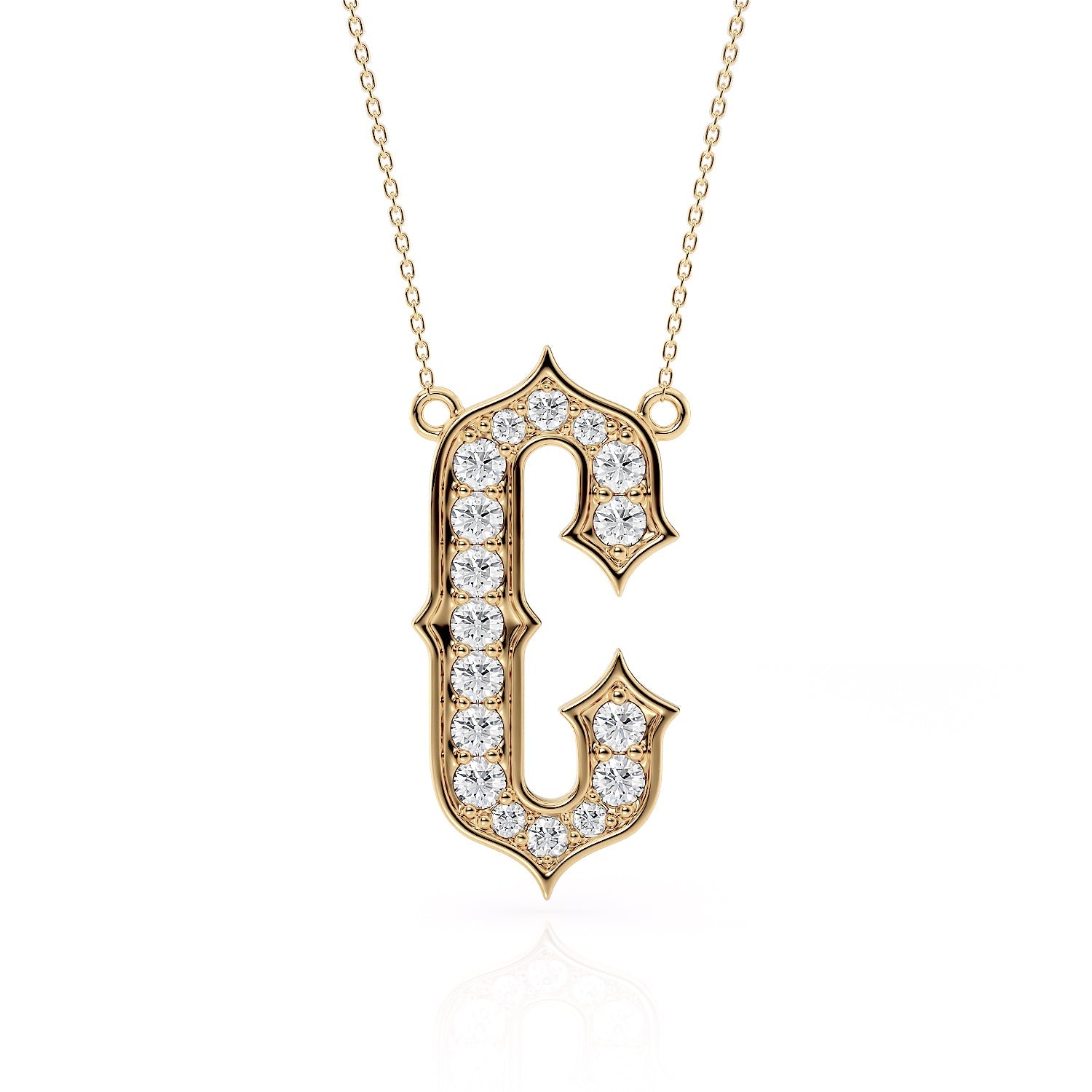 Gothic Diamond Initial PendantLVII Fine Jewelry