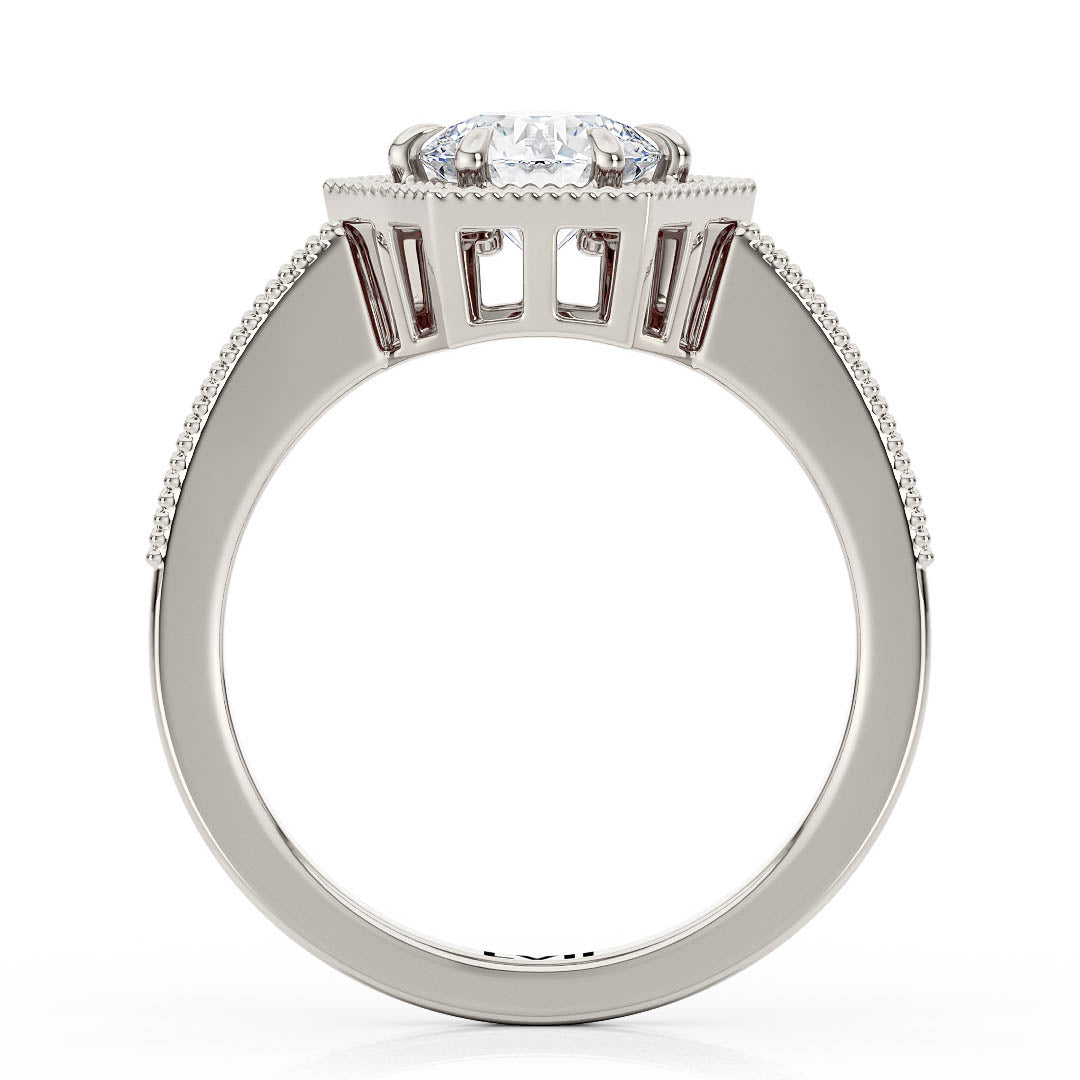 Hexagon Halo Diamond Engagement Ring - The Arabella RingLVII Fine Jewelry