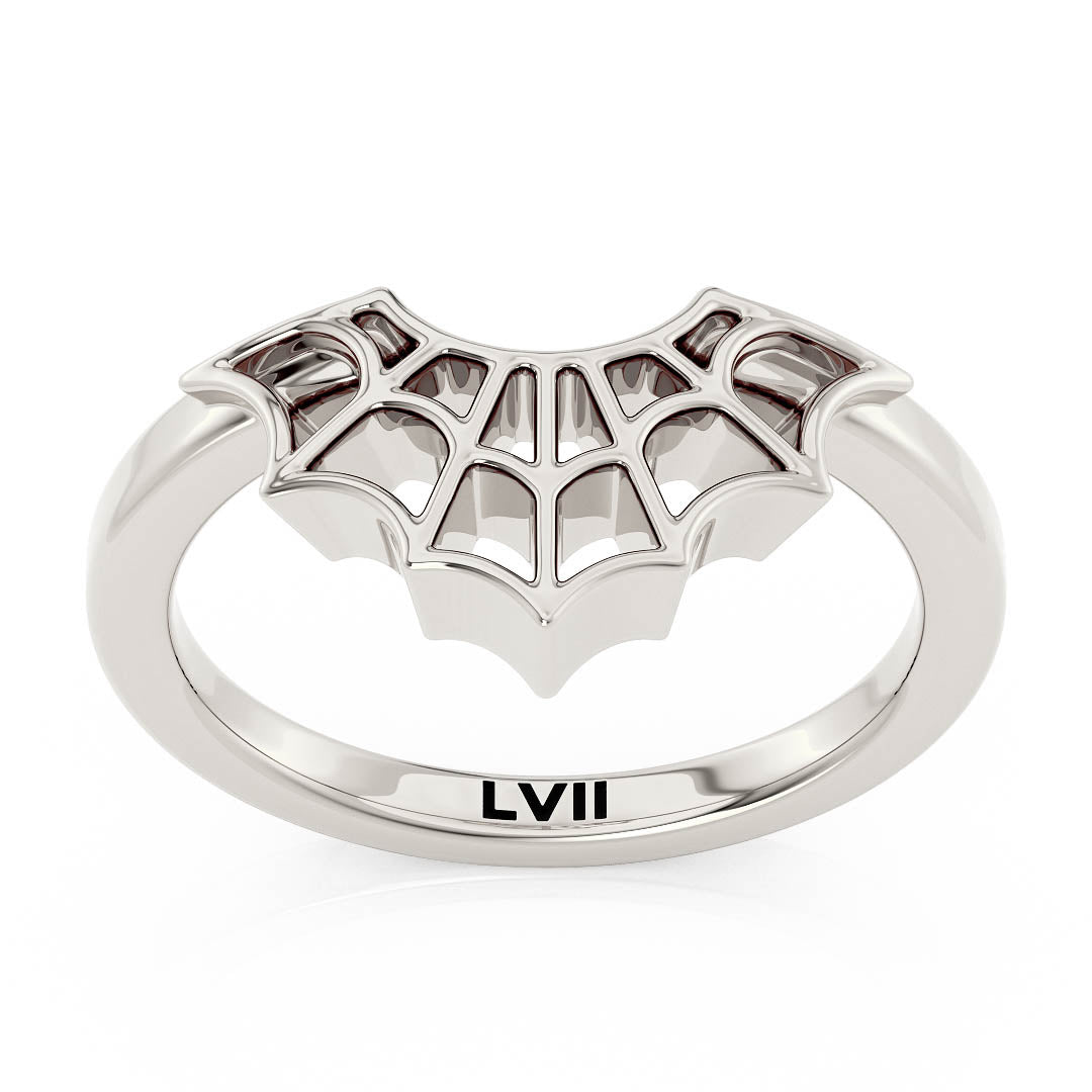 Intriguing Spiderweb Curved Edge Wedding BandWedding BandLVII Fine Jewelry