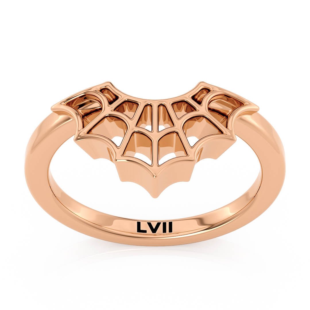 Intriguing Spiderweb Curved Edge Wedding BandWedding BandLVII Fine Jewelry