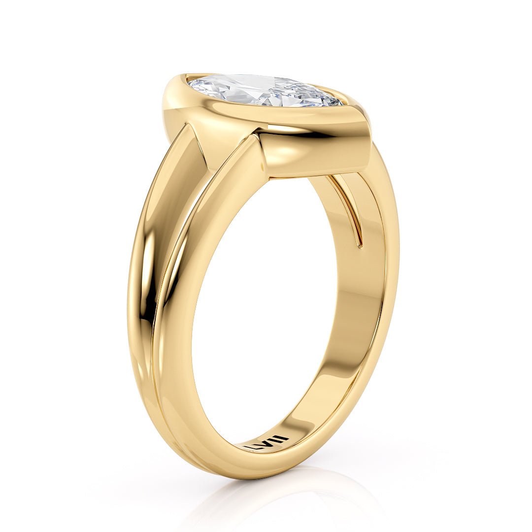 Marquise Diamond Ring Lab Grown Diamond Engagement Ring - The Noir RingLVII Fine Jewelry