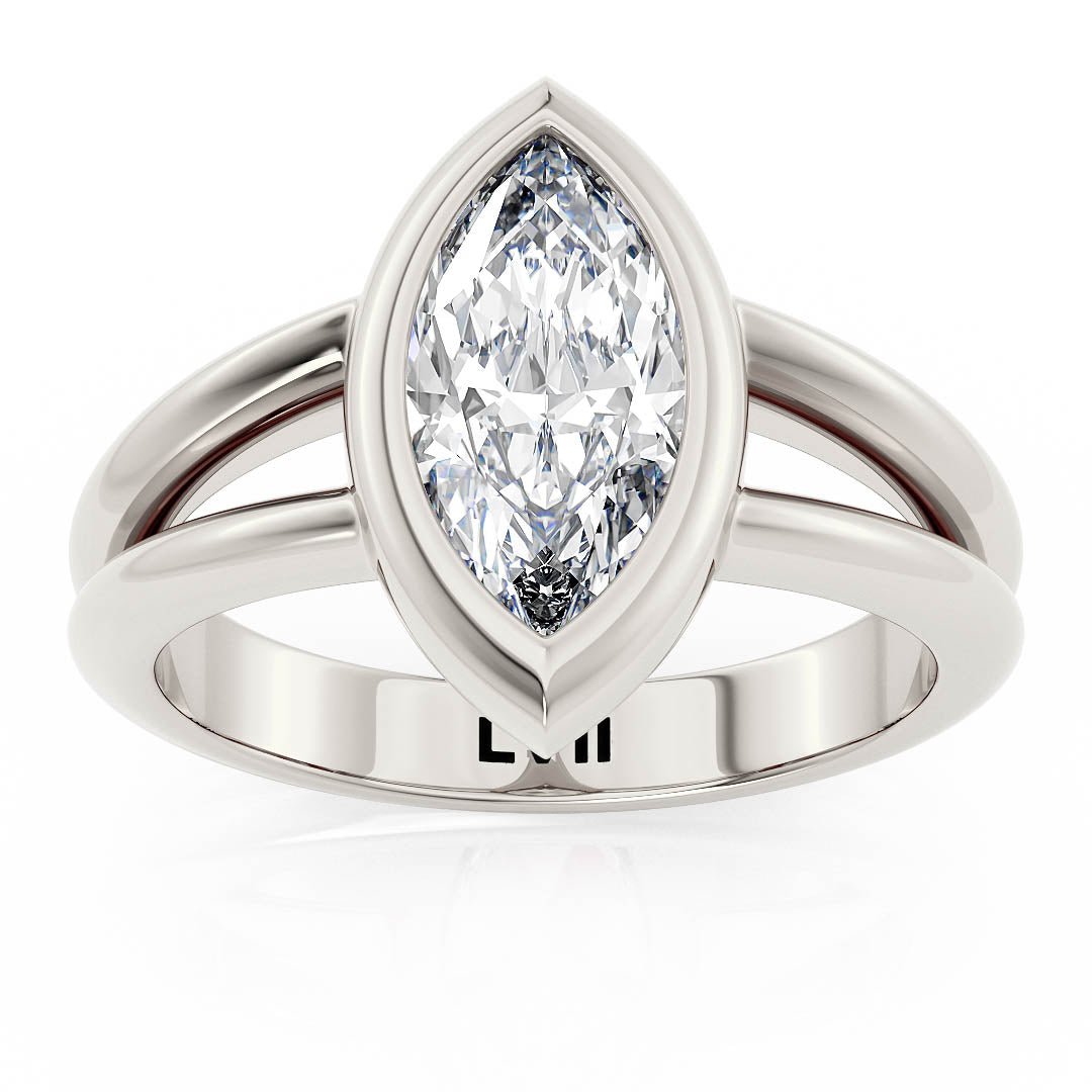 Marquise Diamond Ring Lab Grown Diamond Engagement Ring - The Noir RingLVII Fine Jewelry