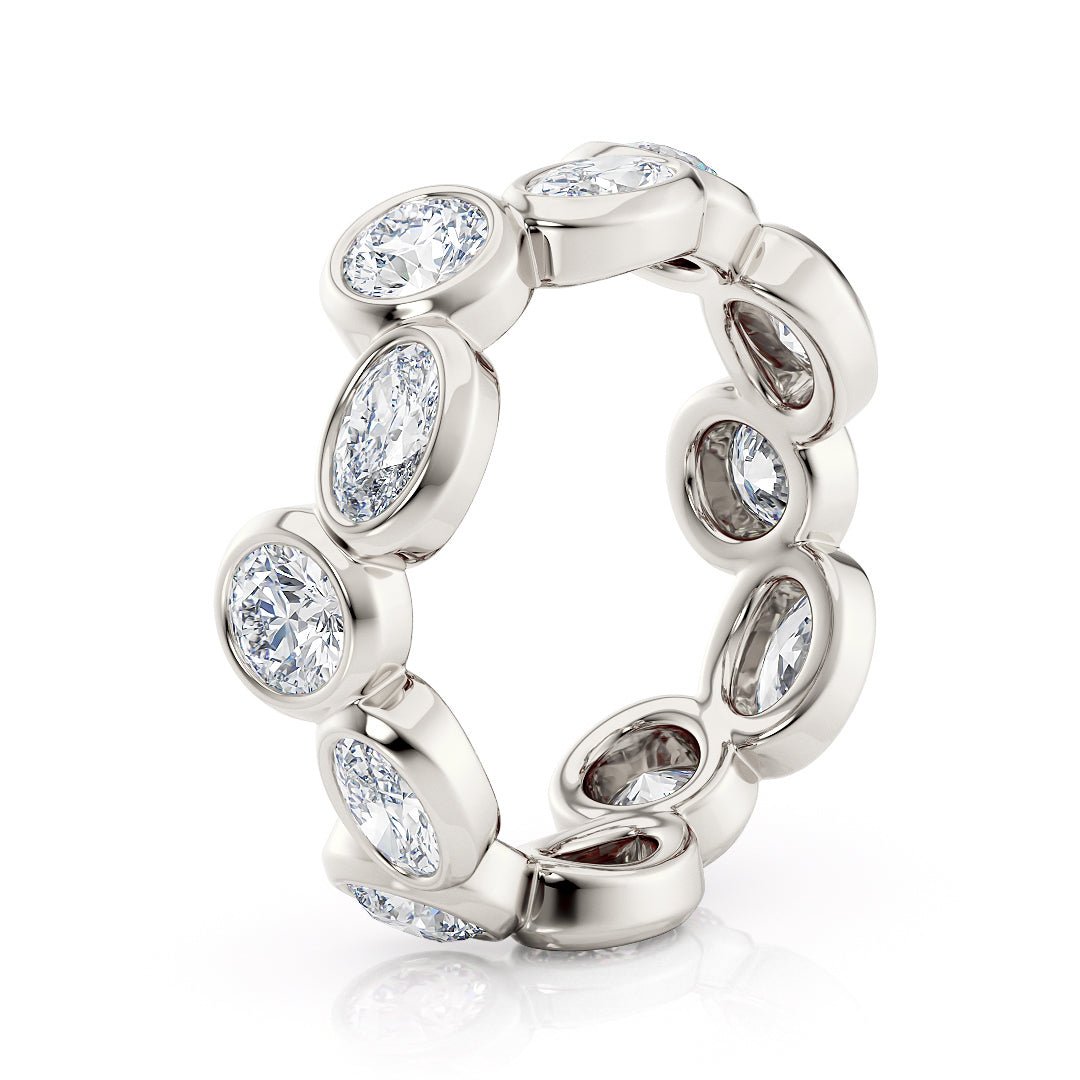 Mixed Cut Bezel Set Ladies Wedding Eternity Band with Lab - Grown Diamonds - The Chicago Wedding BandWedding BandLVII Fine Jewelry