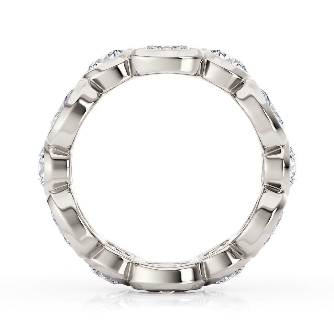 Mixed Cut Bezel Set Ladies Wedding Eternity Band with Lab - Grown Diamonds - The Chicago Wedding BandWedding BandLVII Fine Jewelry