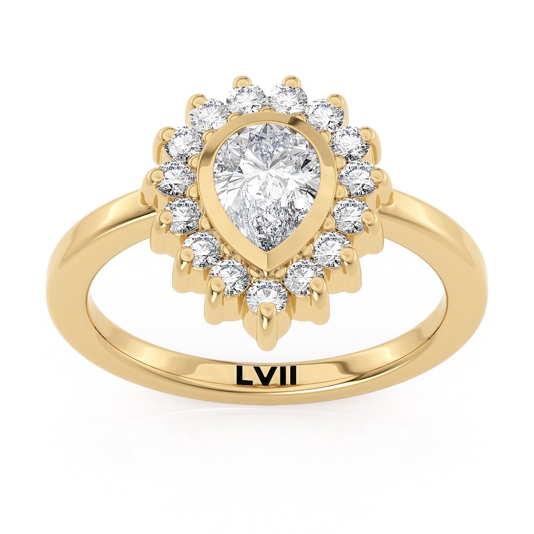 Pear Shaped Engagement Rings Vintage Inspired Lab Grown Diamond Rings