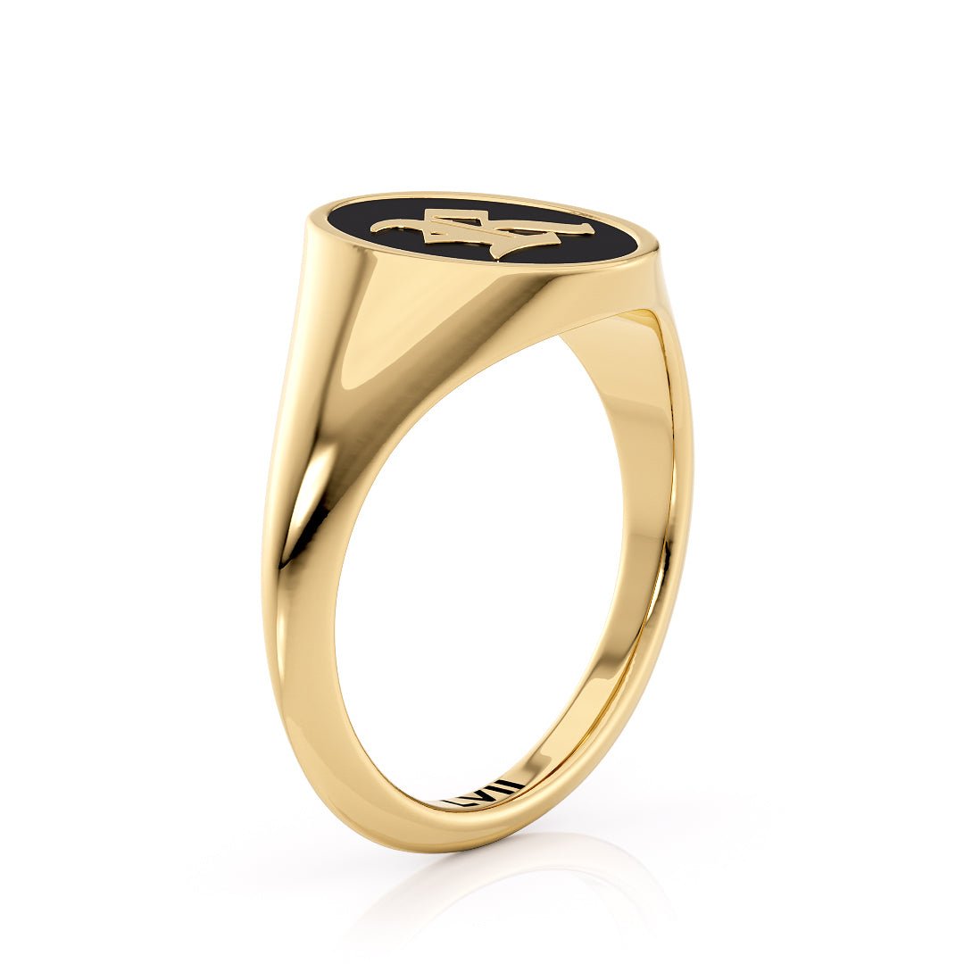 Personalized Enamel Initial Signet Ring: Timeless Elegance & Custom StyleLVII Fine Jewelry