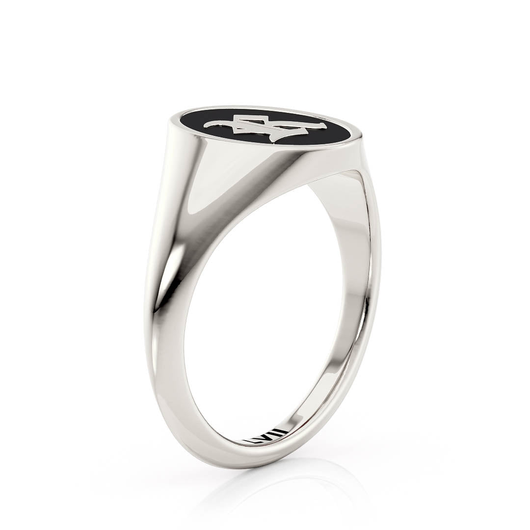 Personalized Enamel Initial Signet Ring: Timeless Elegance & Custom StyleLVII Fine Jewelry