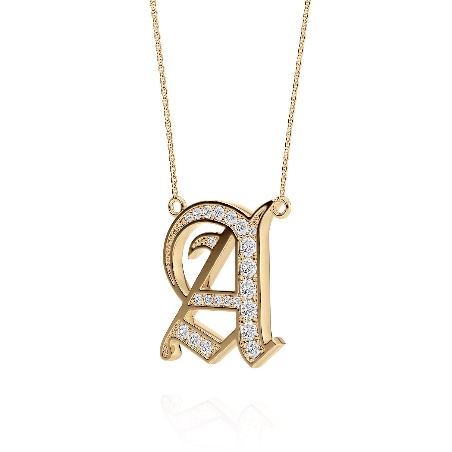 Personalized Jewelry Old London Diamond Initial PendantLVII Fine Jewelry