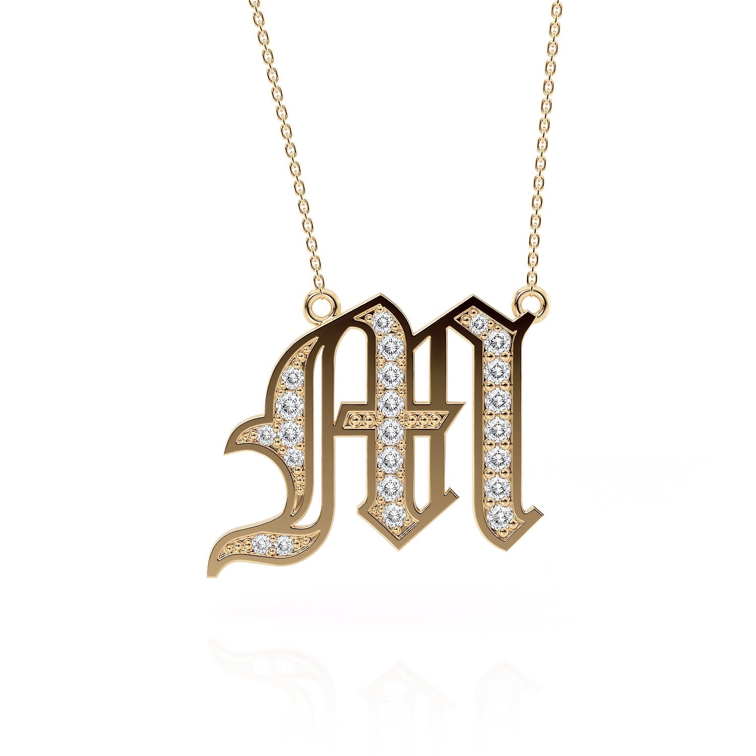 Personalized Jewelry Old London Diamond Initial PendantLVII Fine Jewelry