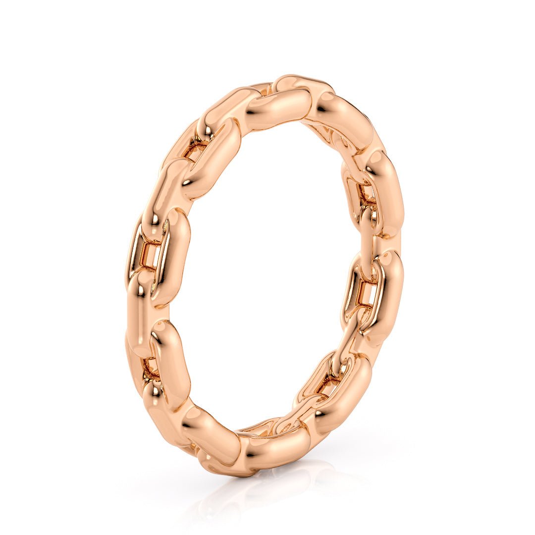 Puff Chain Link Ladies Wedding Bands - The Puff Chain Ring SlimWedding BandLVII Fine Jewelry