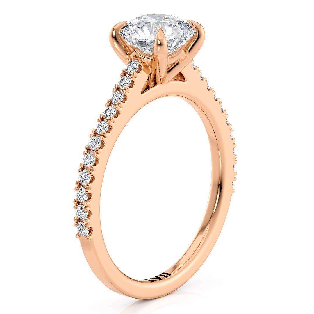 Round Center Lab Grown Diamond Engagement Ring - The Genevieve RingLVII Fine Jewelry