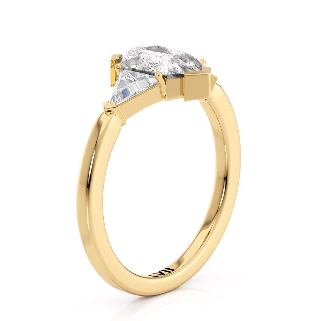 Salt and Pepper Diamond Art Deco Engagement Ring - The Mabel RingEngagement RingLVII Fine Jewelry
