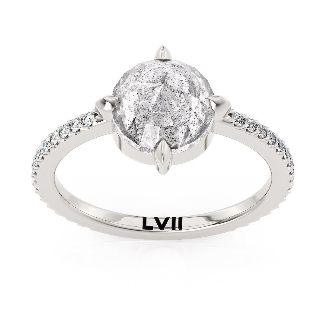 Salt and Pepper Diamond Unique Engagement Ring - The Ethel RingEngagement RingLVII Fine Jewelry