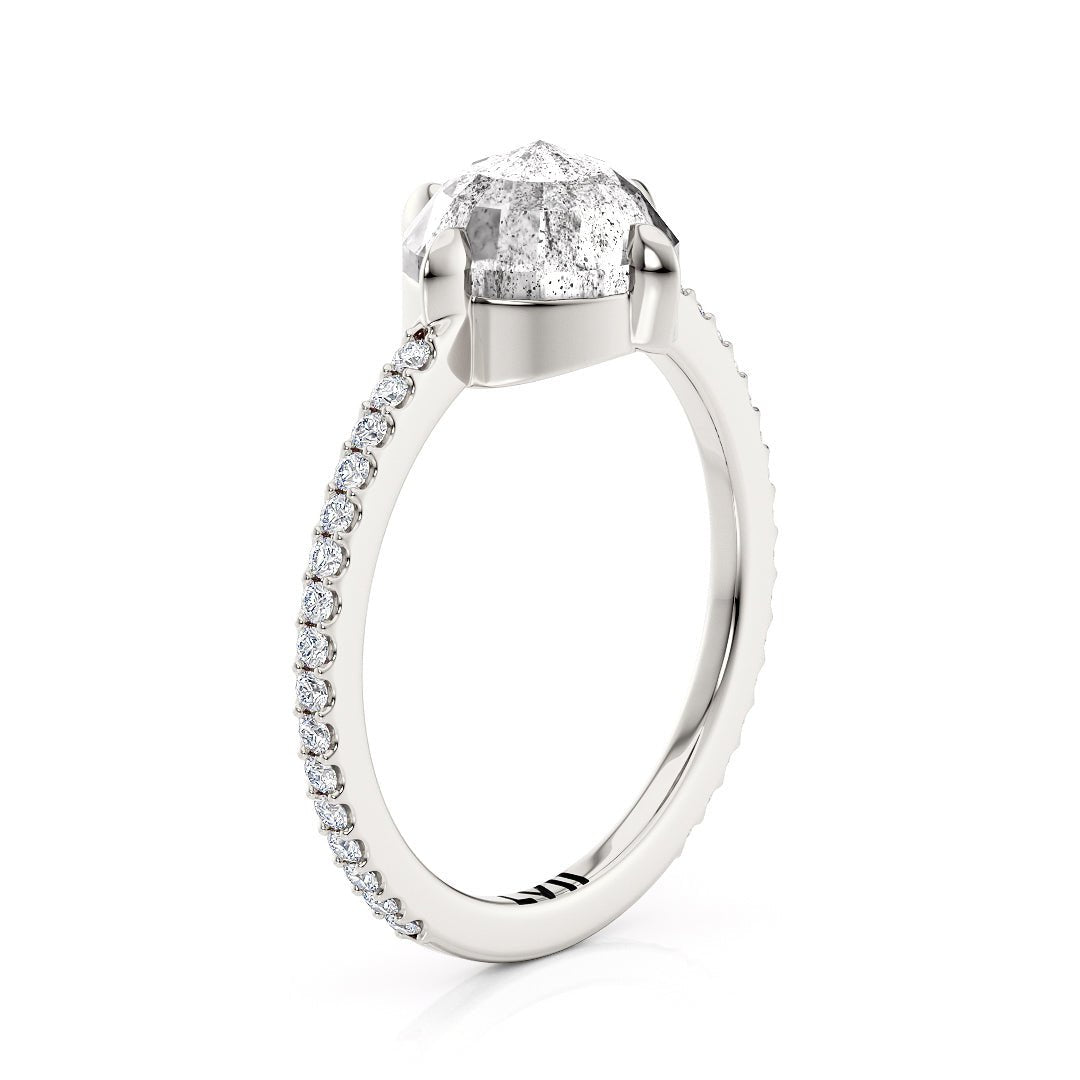 Salt and Pepper Diamond Unique Engagement Ring - The Ethel RingEngagement RingLVII Fine Jewelry