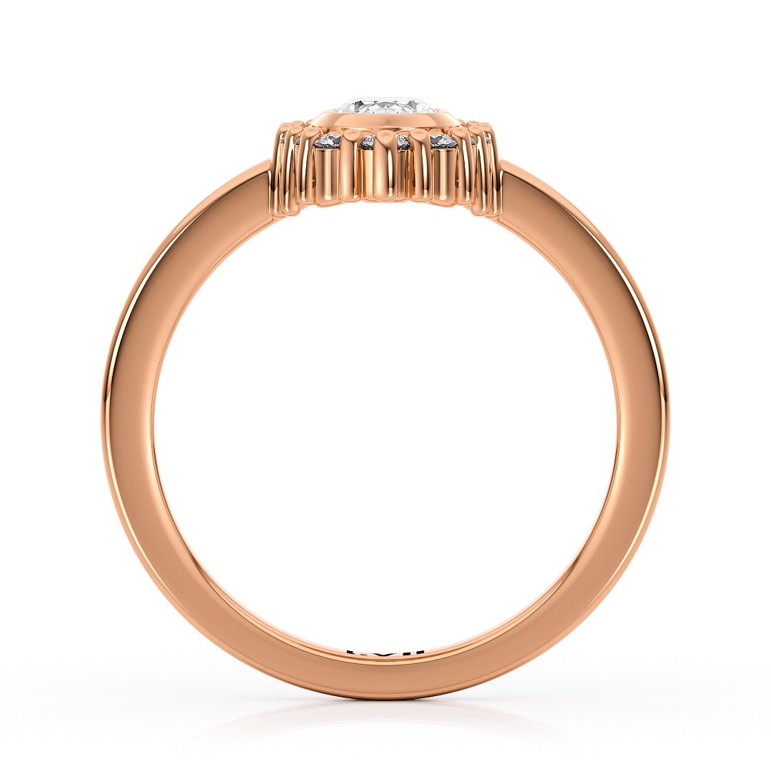 Vintage Style Oval Halo Diamond Engagement Ring - The Cordelia RingEngagement RingLVII Fine Jewelry