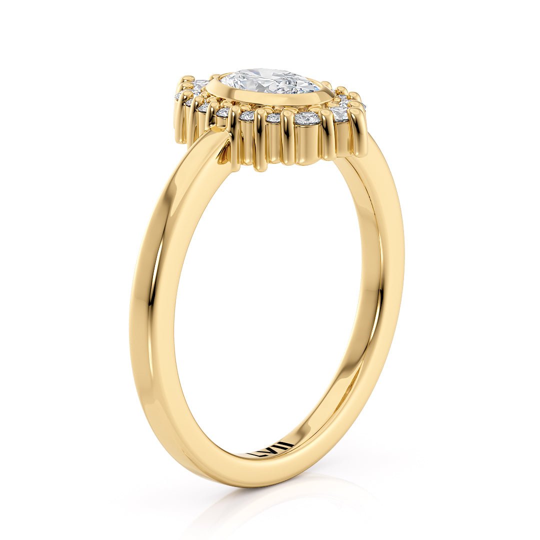 Vintage Style Oval Halo Diamond Engagement Ring - The Cordelia RingEngagement RingLVII Fine Jewelry